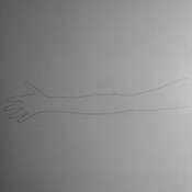 a drawing of an arm